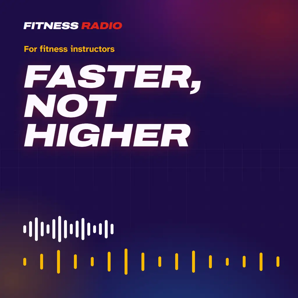 The words Faster, not higher above the same waveform twice, the second stretched longer without getting taller